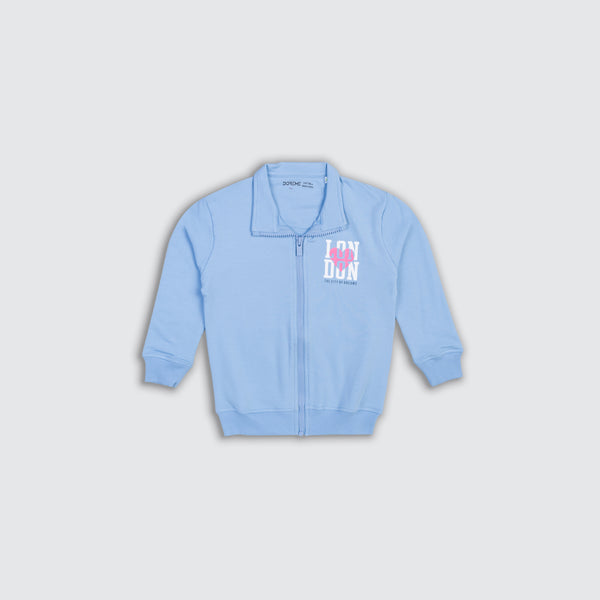 Girl's Apex Zip Up Sweatshirt  - London Sky Blue