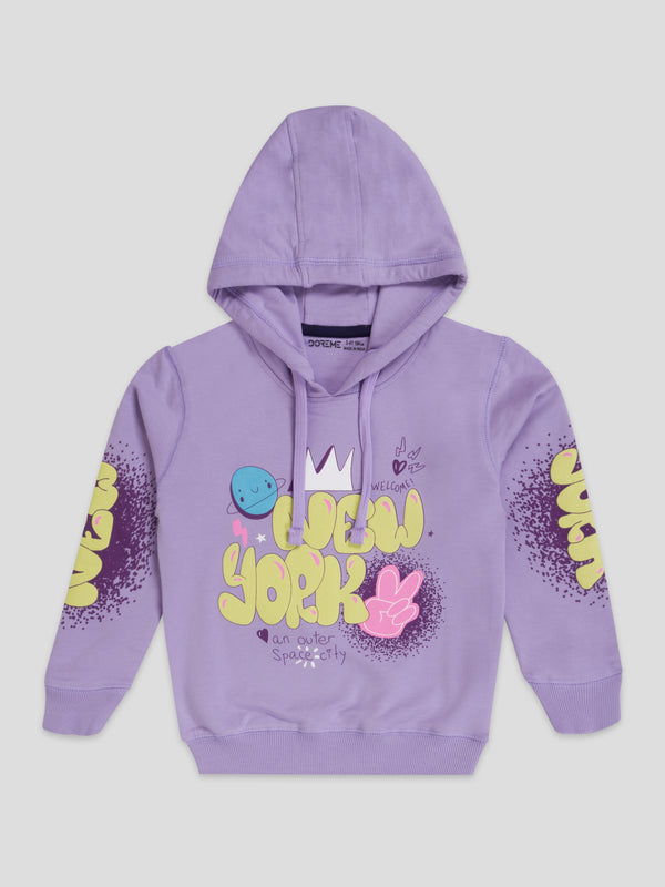 Girl's Apex Hoodie - Floral Lilac
