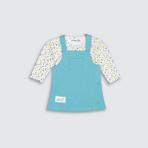 Baby Girl's Bloom Combined Dress - Bondi Blue