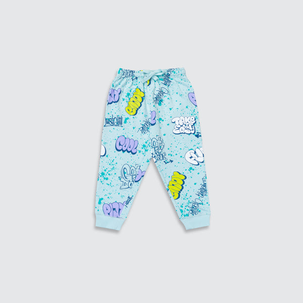 Boy's Fr. Terry All Over Print Joggers - Cruise Green