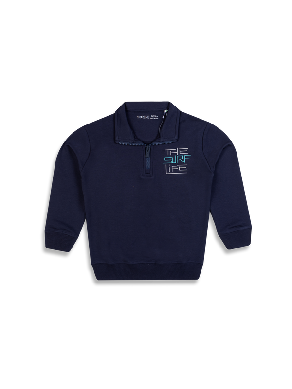 Boys Apex Quarter Zip Up Sweatshirt - Global Navy