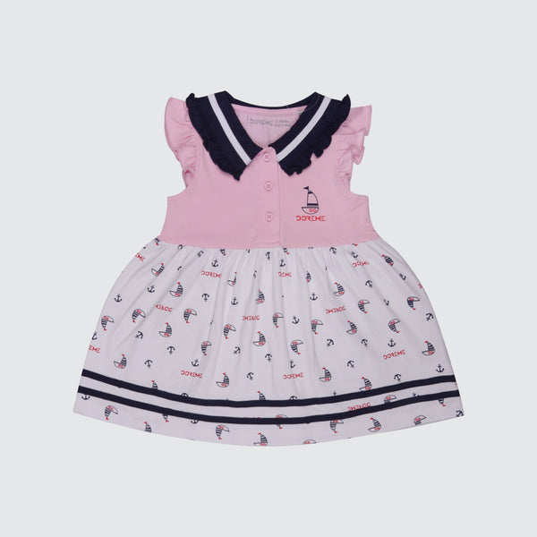 Baby Girl's Sailor Dress - Candy Pink