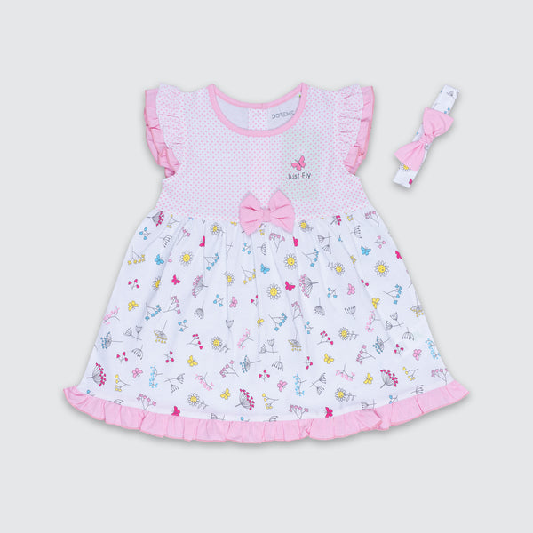 Baby Girl's Versatile Floral Dress - Baby Pink