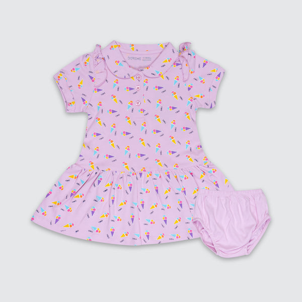 Newborn Premier All Over Print Dress - United Mouve