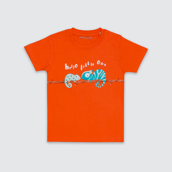 Newborn Printed T-shirt - Sunset Orange