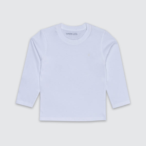Boys Solid T-Shirt - White