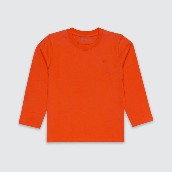 Boys Solid T-Shirt - Sunset Orange