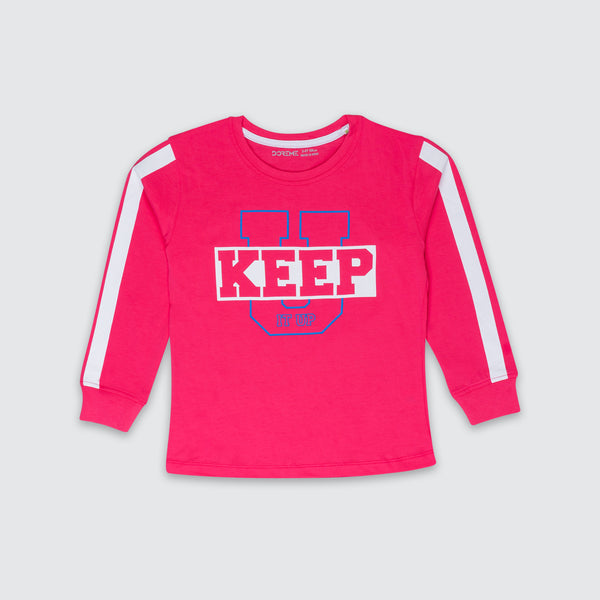 Girls Long Sleeve T-Shirt - Berry Pink