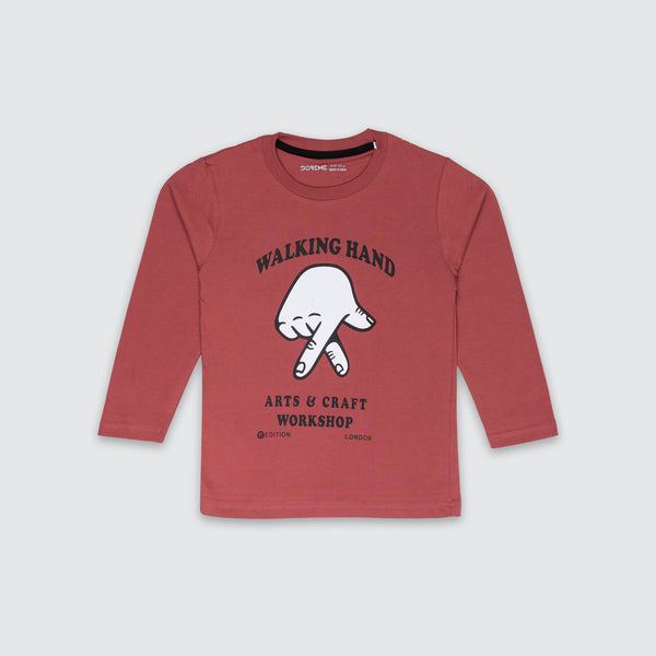 Baby Boys Long Sleeve T-Shirt - Fire Brick