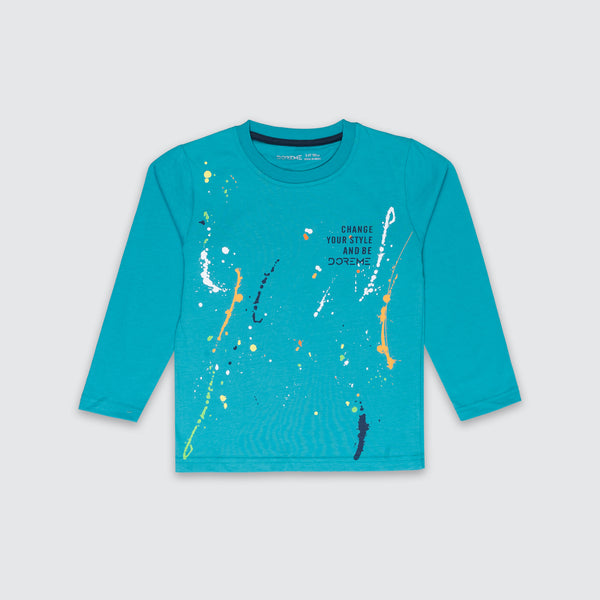 Baby Boys Long Sleeve T-Shirt - Aqua Marine