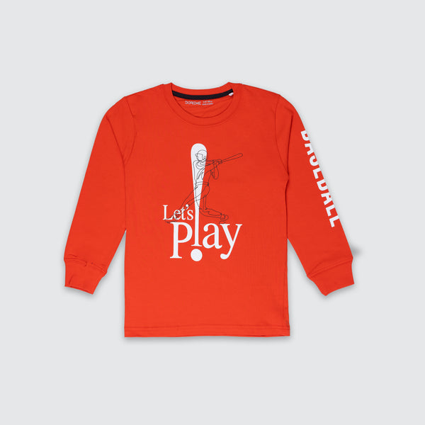 Boys Rib T-Shirt - Red Clay
