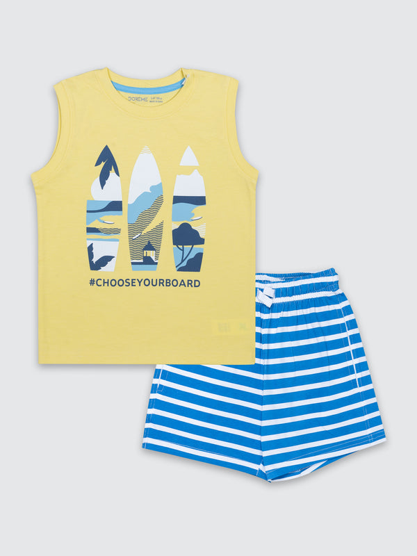 Boy's Shorts Set - Short Bread/White