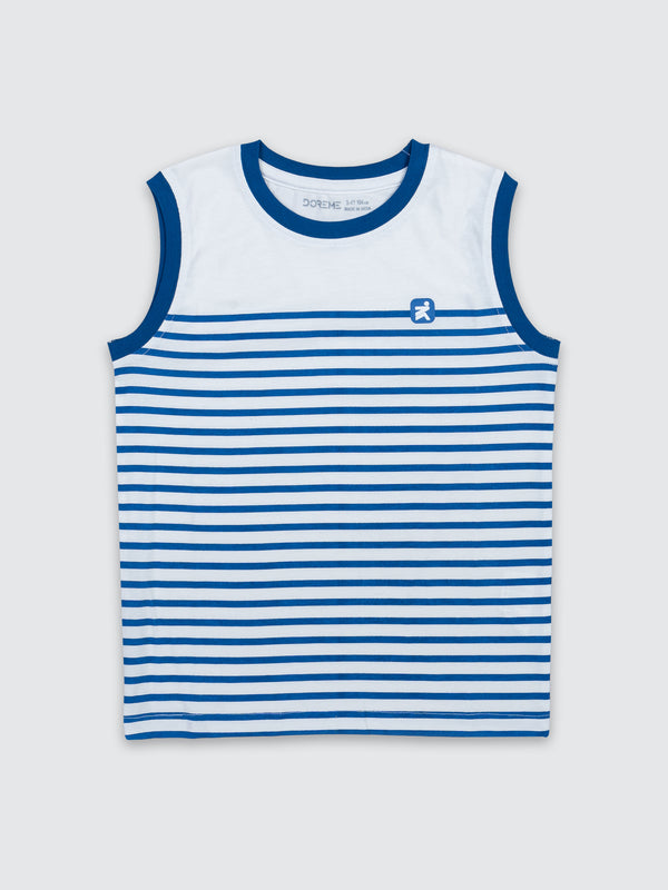 Boys Stripe Sleeveless T-Shirt - Napali Blue