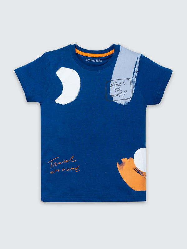 Boy's Printed T-Shirt - Travel Blue