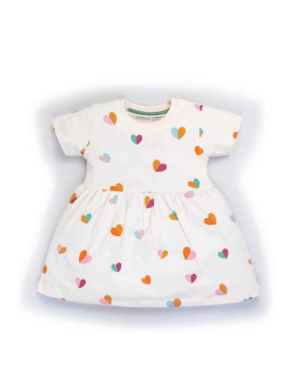 Baby Girl's Stretch All Over Print Dress - Love Print