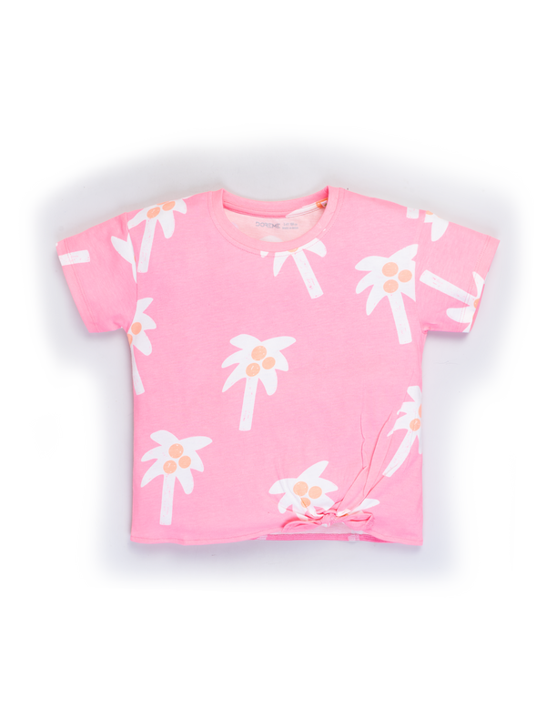 Girl's Knot T-Shirt - Coconut Printed