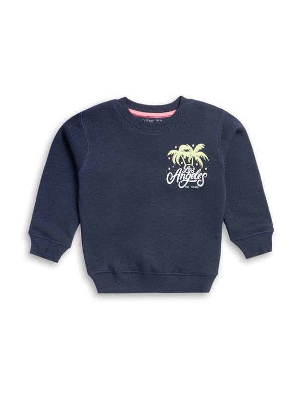 Girl's Fleece Sweatshirt  - Cool Navy