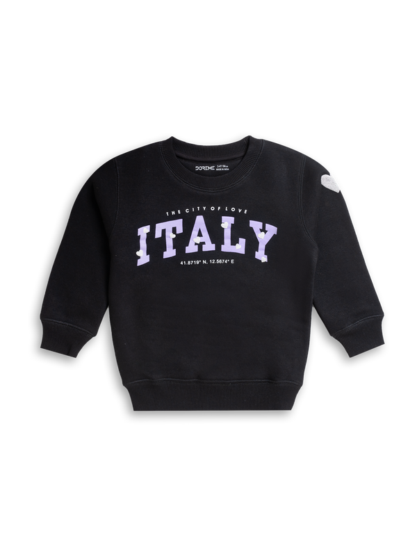 Girl's Fleece Sweatshirt  - Black