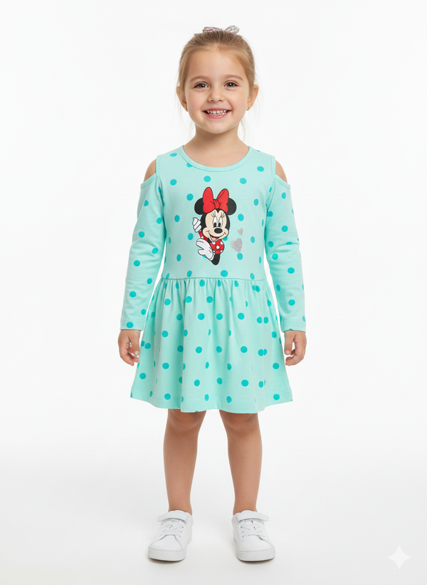 Disney Baby Girl's Stretch Dress - Light Sea Green
