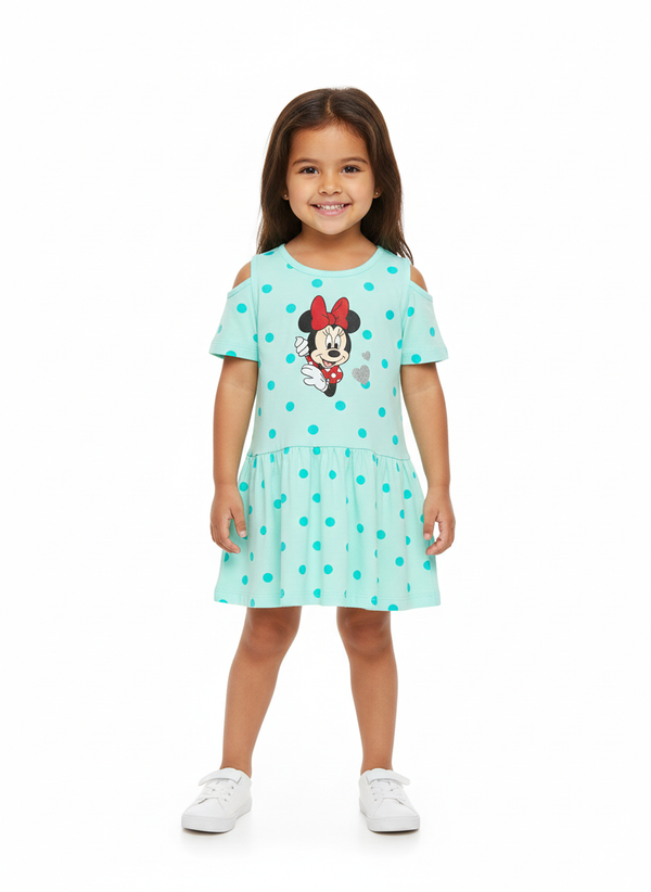 Disney Baby Girl's Stretch Dress - Light Sea Green