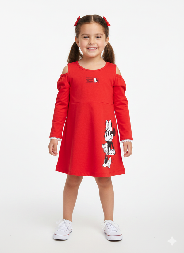 Disney Baby Girl's Stretch Dress - Scarlet Red