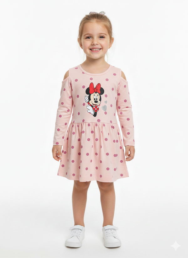 Disney Baby Girl's Stretch Dress - Polka Pink