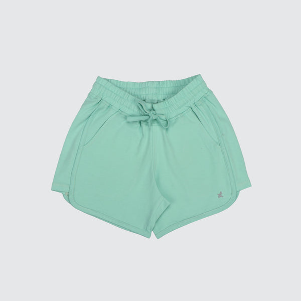 Girls Stretch Solid Shorts - Matcha Green