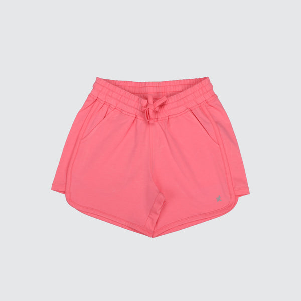 Girls Stretch Solid Shorts - Brink Pink