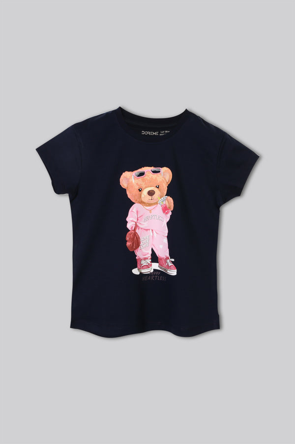 Girl's Versatile T-Shirt - Berry Navy