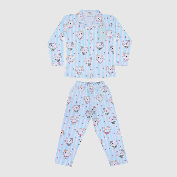 Girls Pyjama Set - Aqua Blue