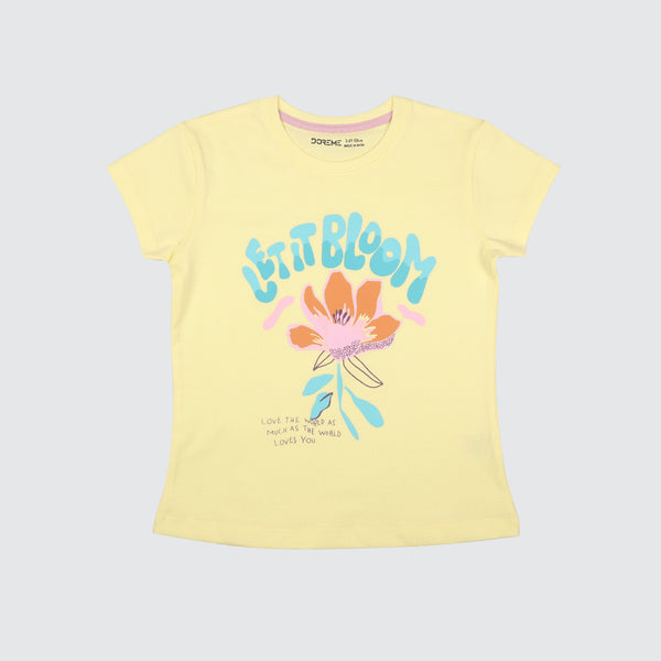 Girls T-Shirt - Lime Yellow