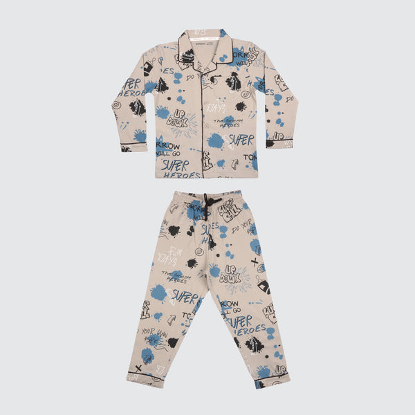 Boys Pyjama Set - Sand Grey