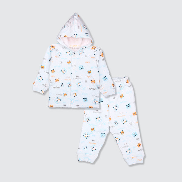 Newborn Hoodie Padded Suit  - Tiger Print