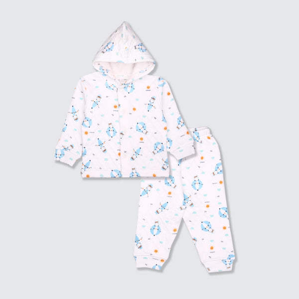 Newborn Hoodie Padded Suit  - Hot Air Balloon Print