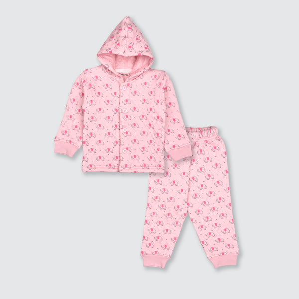 Newborn Hoodie Padded Suit  - Kobi Pink