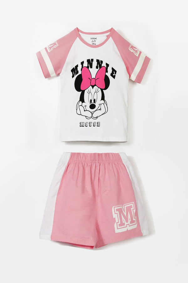 Disney Girls Crop Top Set - Toffy Pink