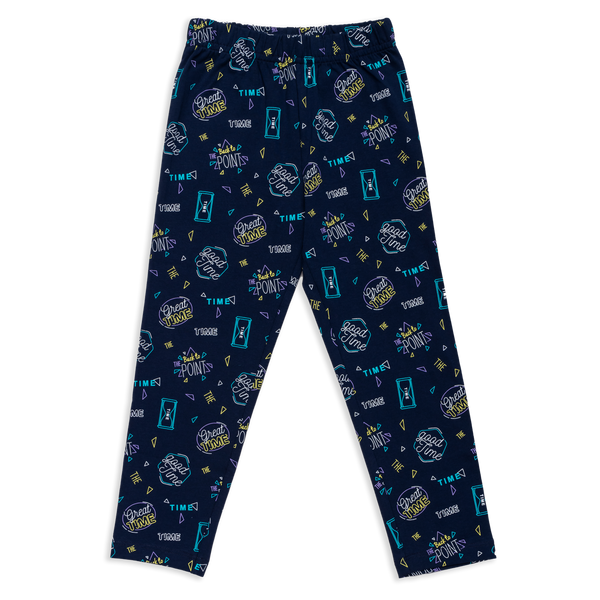 Girl's All Over Print Leggings - Oxford Blue