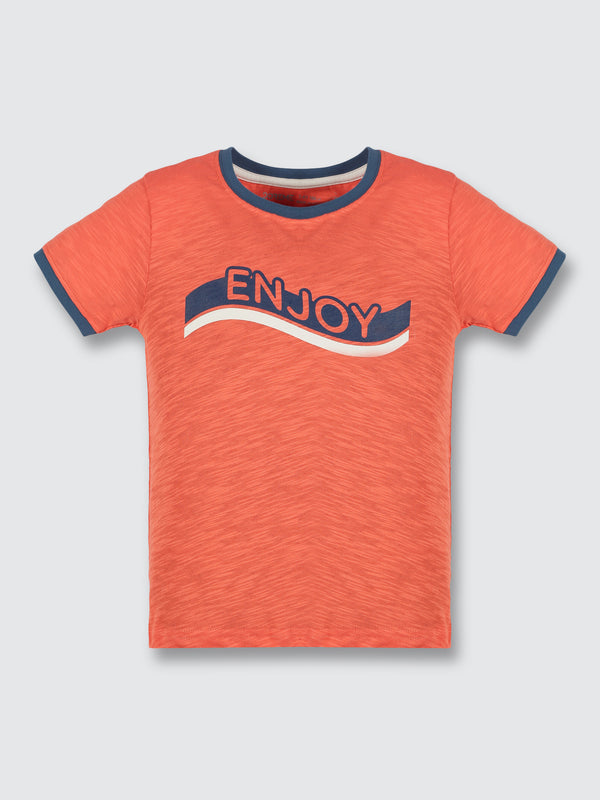 Boys Slub T-shirt - Candy Orange
