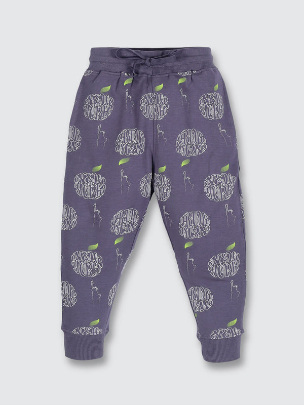 Girls Printed Joggers - Yale Blue