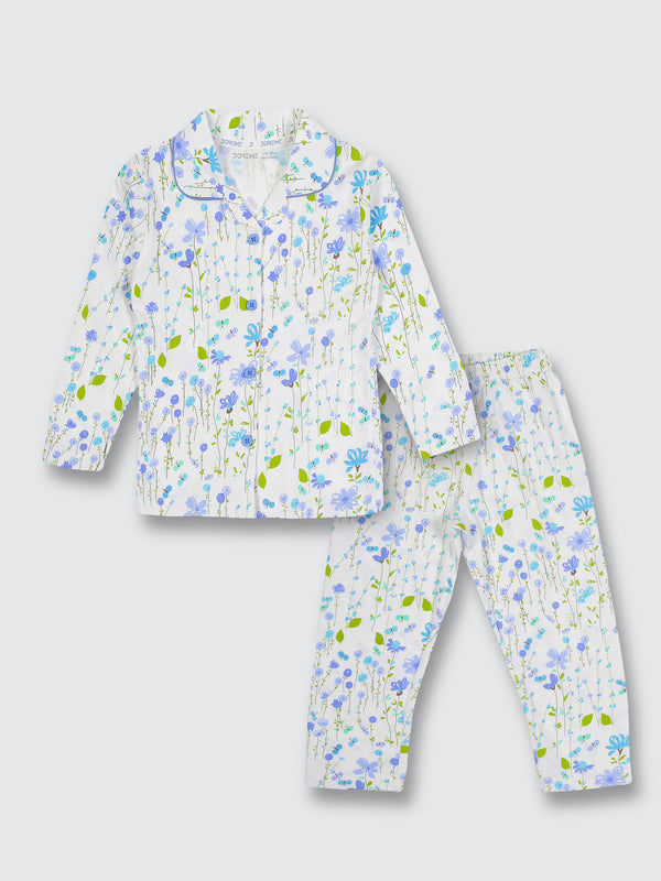 Girls Pyjama Set - Corn Flower