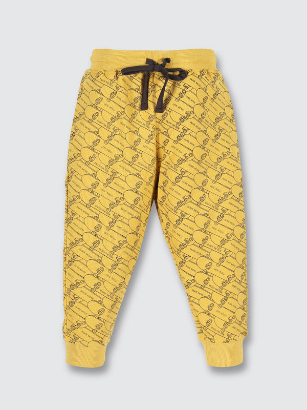 Boys All Over Print Joggers - Ocher