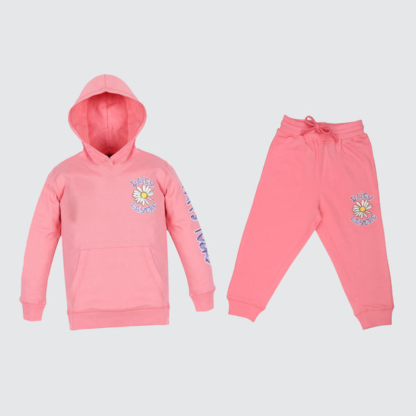 Girls Printed Co Ords - Neon Pink