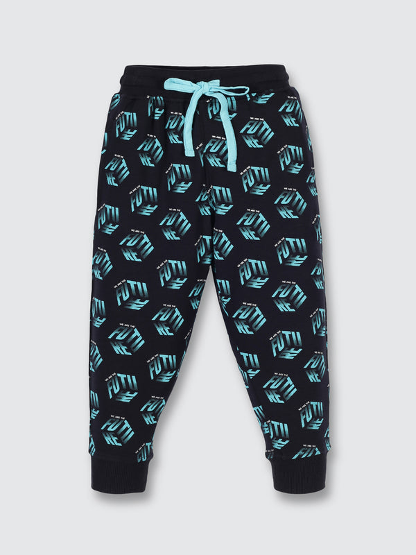 Boys All Over Print Joggers -Space Navy