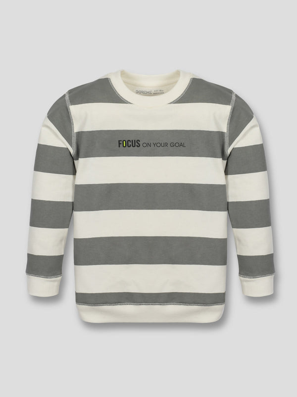 Boys Full Sleeve Striped Sweatshirt