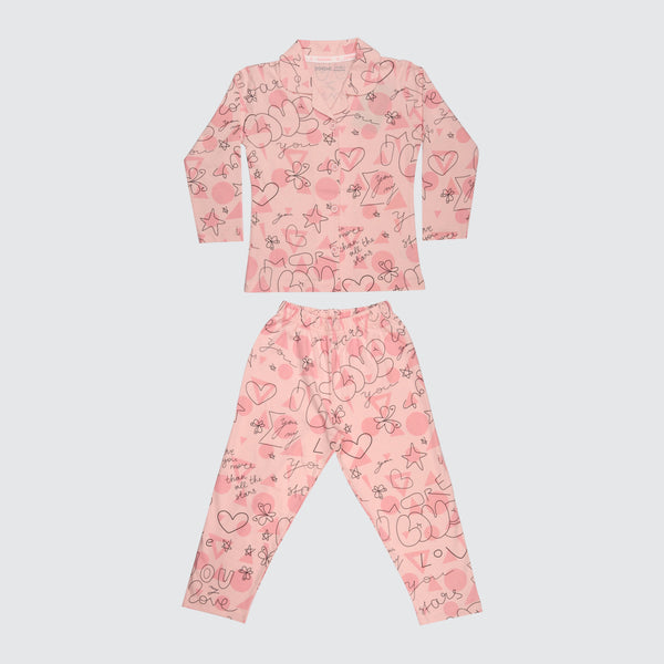 Girls Pyjama Set -  Pink Sparkle
